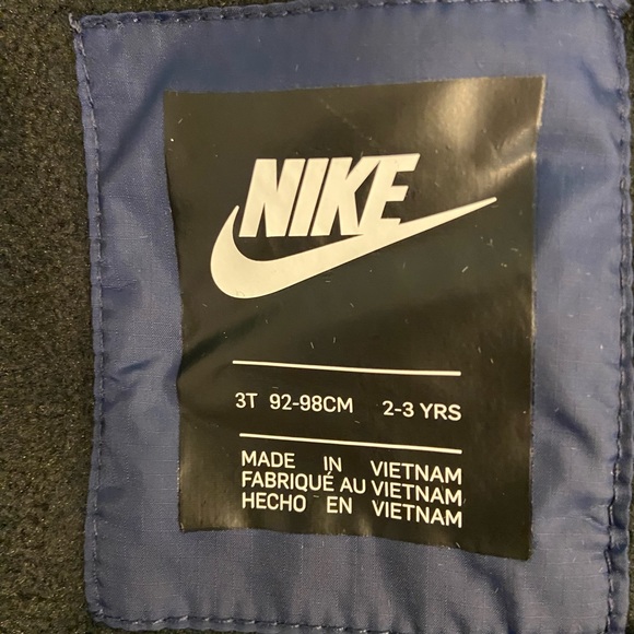 NWOT 3T Blue Nike Fleece Lined Jacket - Picture 3 of 4